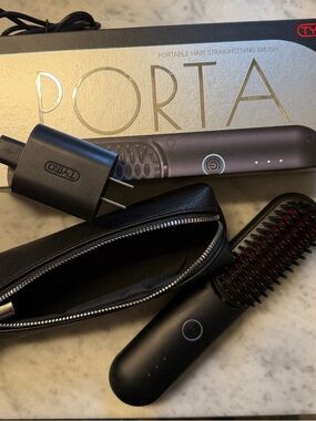 TYMO Porta Portable Hair Straightening Brush - Black